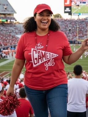 Bella Canvas Red Game Day Tee 🏈